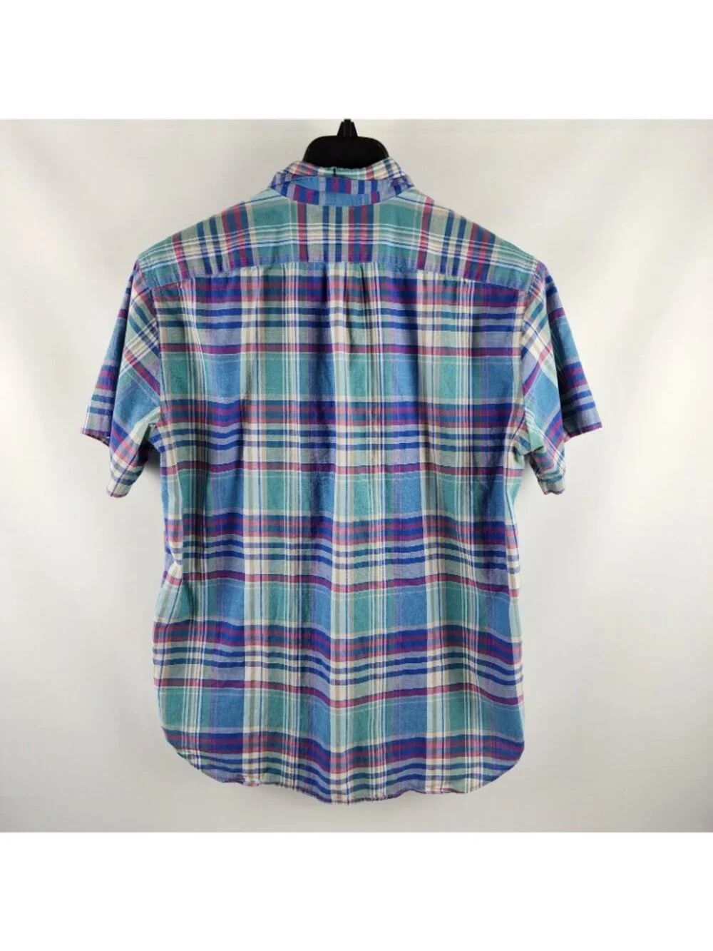 J Crew Shirt Mens Large Multi Madras Pattern Button Down Collar S/S Button Up